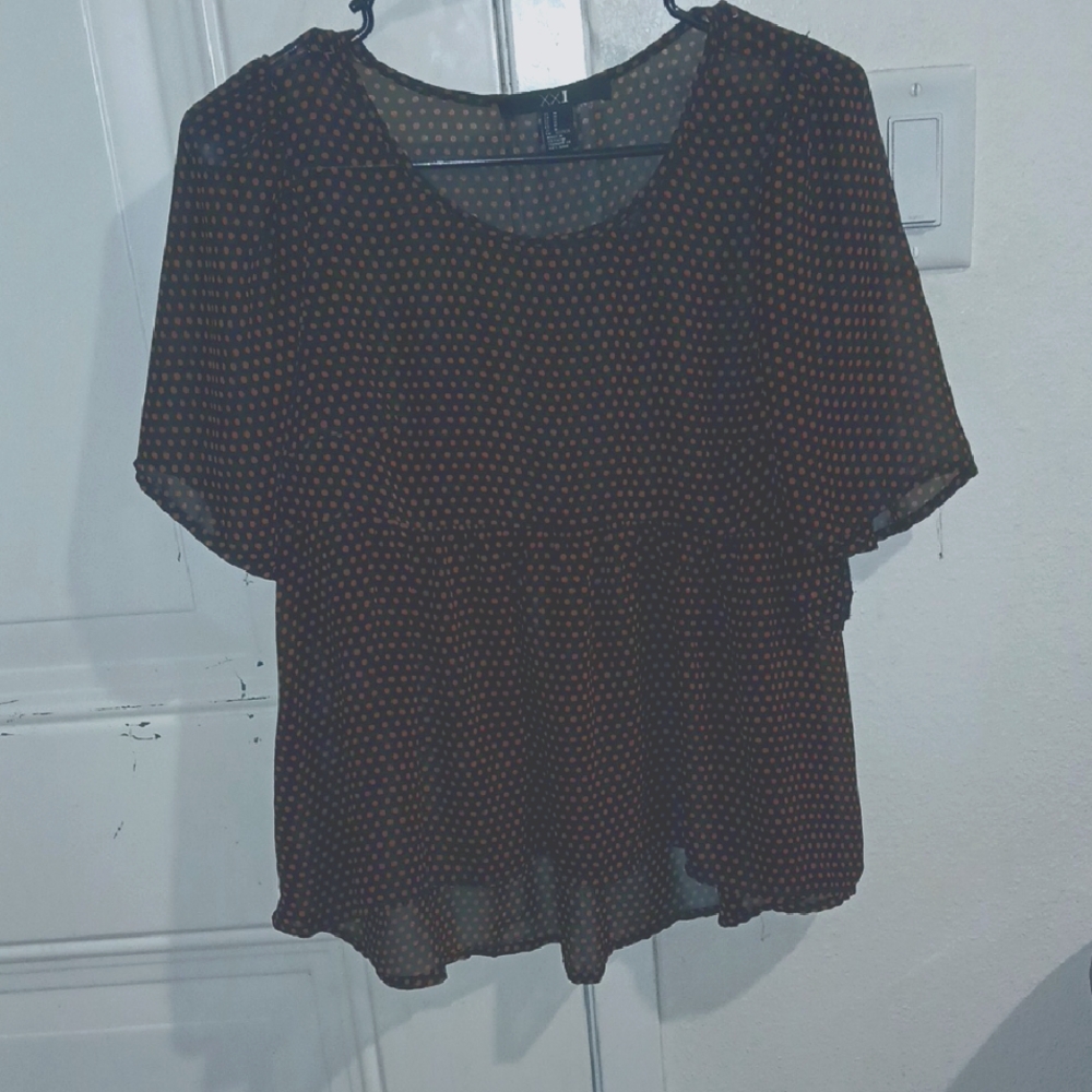 Forever 21 Black Relaxed Peplum Blouse
